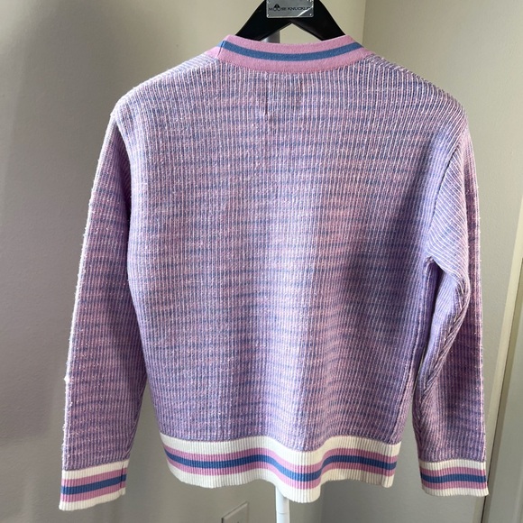 🍉Sandro Lyna Cropped Tweed Cardigan Lavender Purple Button Sweater Chanel Pink - Picture 11 of 12